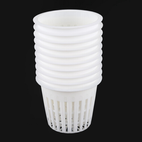 10pcs 3 inch Mesh Pot Net Planting Basket Hydroponic white 2