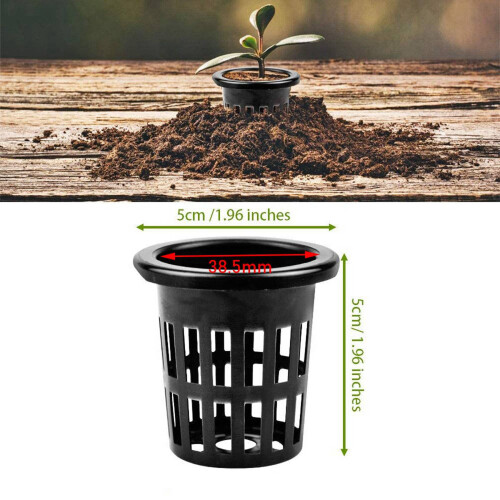 100 Pack Net Cups Slotted Mesh Wide Lip Filter Plant Net Pot Bucket 1