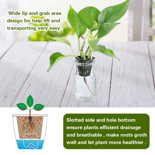 100 Pack Net Cups Slotted Mesh Wide Lip Filter Plant Net Pot Bucket 2