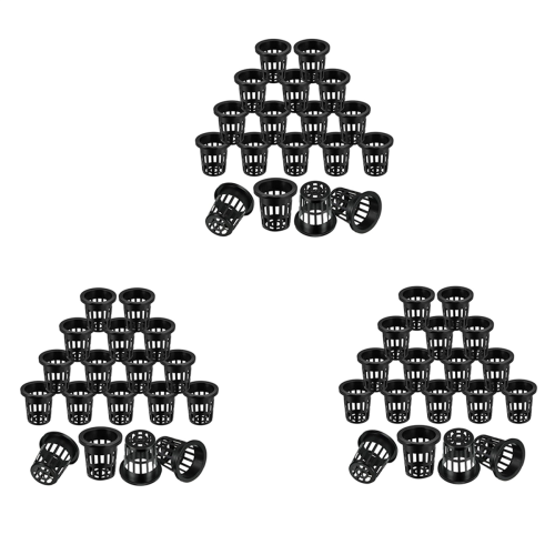 100 Pack 2.36 Inch Cups Slotted Mesh Wide Lip Filter Plant Net Pot