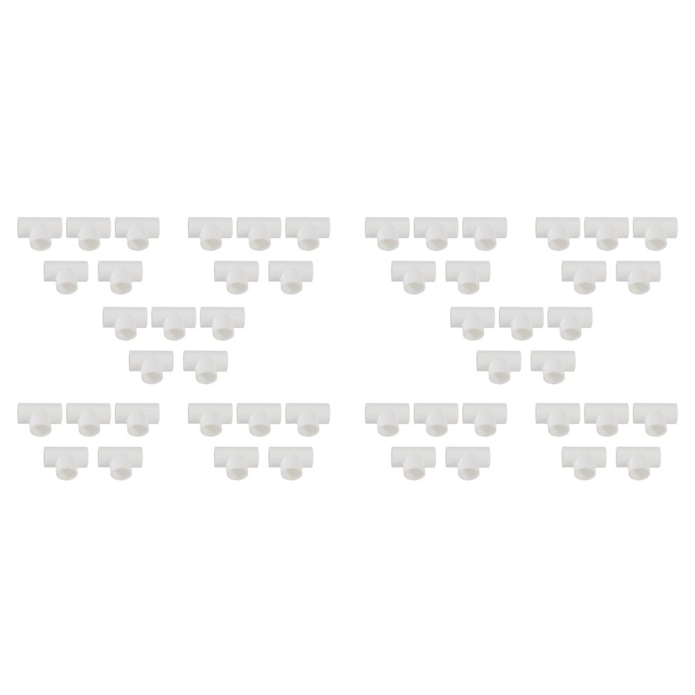 20Mm Pvc Tee 3 Way Water Pipe Tube Adapter Connectors White 5 Pcs 4711515510569