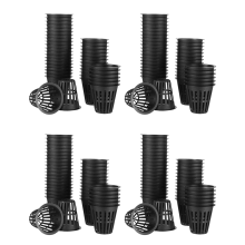 60 Pack 2 Inch Slotted Mesh Wide Lip Plant Net Basket for Hydroponics
