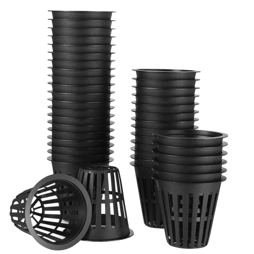 60 Pack 2 Inch Slotted Mesh Wide Lip Plant Net Basket for Hydroponics 1
