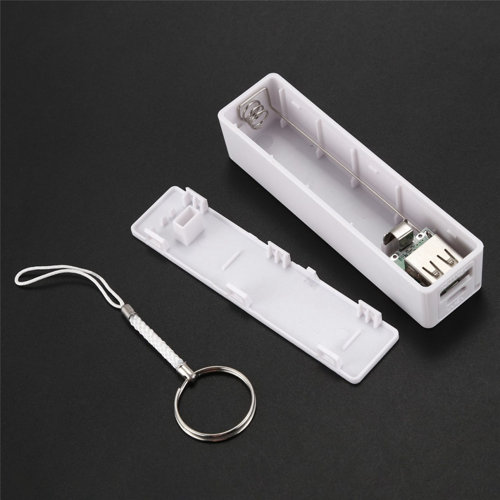 Chargeur De Batterie Portable Power Bank 18650 Avec Porte-Cles(Blanc) 4711515519012
