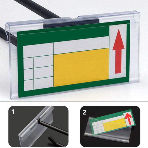 100Pcs Clear Plastic Label Holders for Wire Shelf Retail Price Label 2