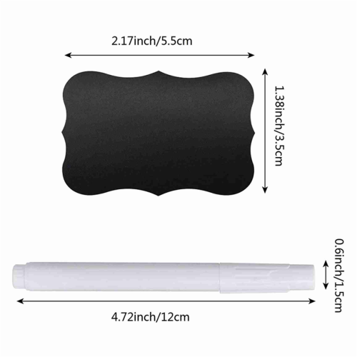 Wavy Shape Chalkboard Labels ,Erasable Reusable Rectangle Blackboard 1
