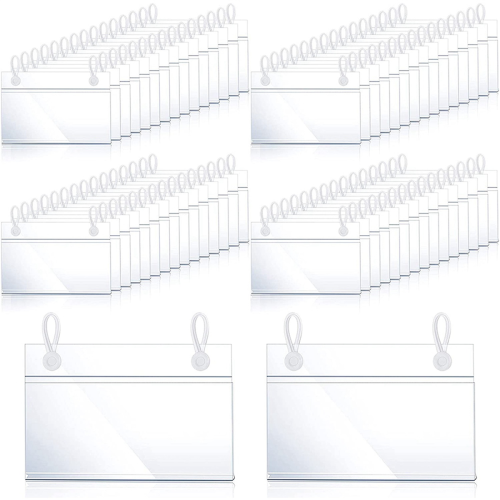 Plastic Label Holders Price Tag Ticket Hanger Clips (60) 2