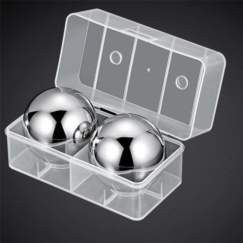 2Pcs Stainless Steel Cubes Quick-freeze Balls Whiskey Round Utensils 2