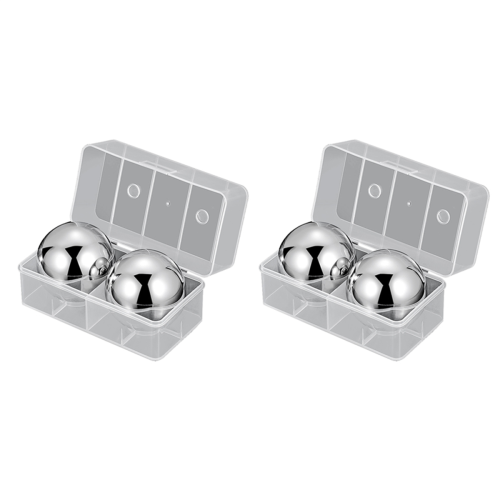 2Pcs Stainless Steel Cubes Quick-freeze Balls Whiskey Round Utensils