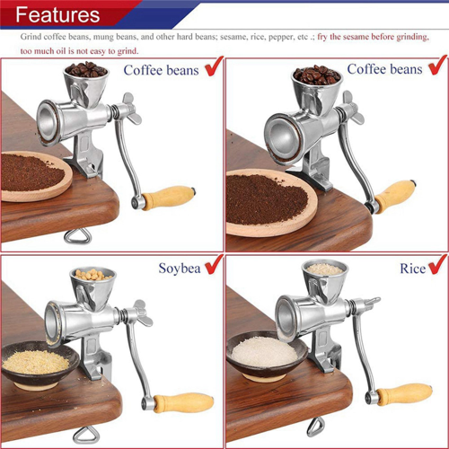 Manual Grinder Hand Crank Grain Mill Stainless Steel Grinding Tool 2