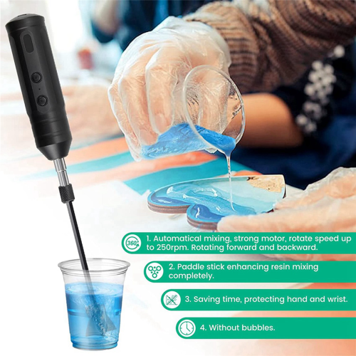 Epoxy Mixer, Handheld Resin Mixing Tools with 4Pcs Paddles 2