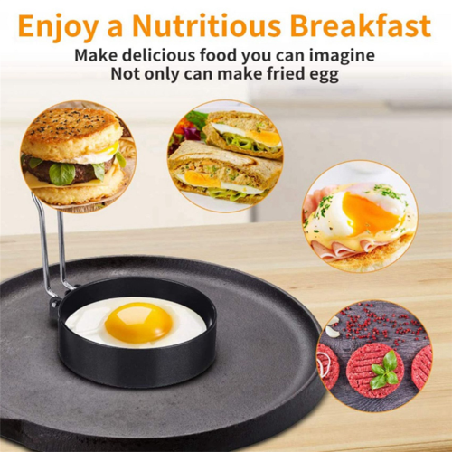 Round Egg Pancake Maker Mold,Non Stick Kitchen Tool for Shaping Eggs 2