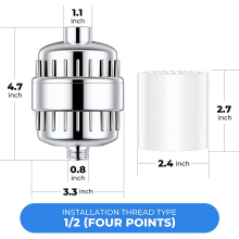 Shower Filter 20-Stage Showerhead Filter with 2 Filter Cartridges