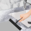 Silicone Shower Squeegee with Hook & Lanyard, Black Glass 3
