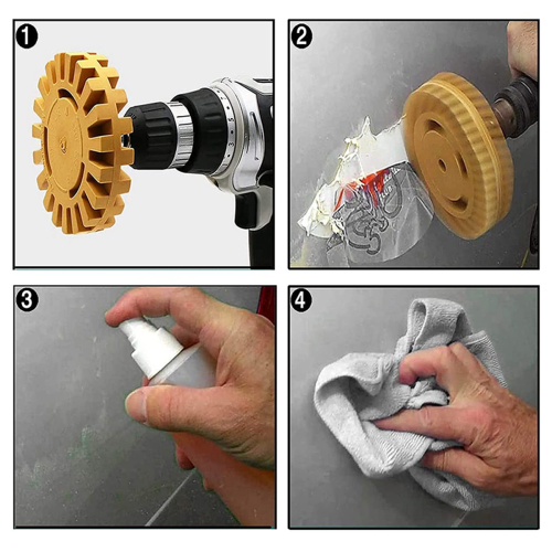 Eraser Wheel Decal Remover with Blades and Drill Adapter 2