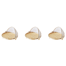 Hand-Woven Food Tent Basket Tray Fruit Vegetable Bread Storage Basket