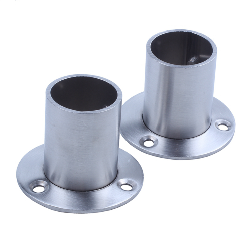 Wardrobe 25mm Tube Stainless Steel Rail Rod End Support Bracket 2pcs 1