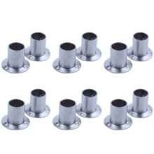 Wardrobe 25mm Tube Stainless Steel Rail Rod End Support Bracket 2pcs