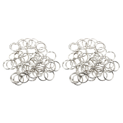 50 x Staple Book Binder 30mm Outer Diameter Loose Leaf Ring Keychain