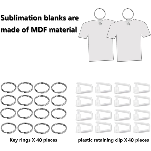 40Pcs Sublimation Keychain Blanks MDF Double Sided Heat Transfer, A 2