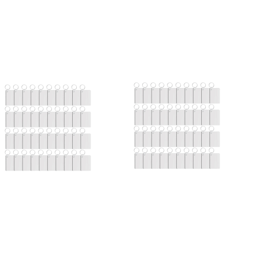 40 Pack Sublimation Keychain Blank Double Sided Heat Transfer Blank