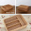 2X Kitchen Cutlery Storage Basket 4 Compartments Rattan Storage Tray 5