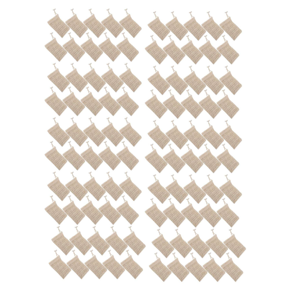 100 Pack Natural Sisal Soap Bag Exfoliating Soap Saver Pouch Holder-image-OPC-PJ8ZZRV-NEW