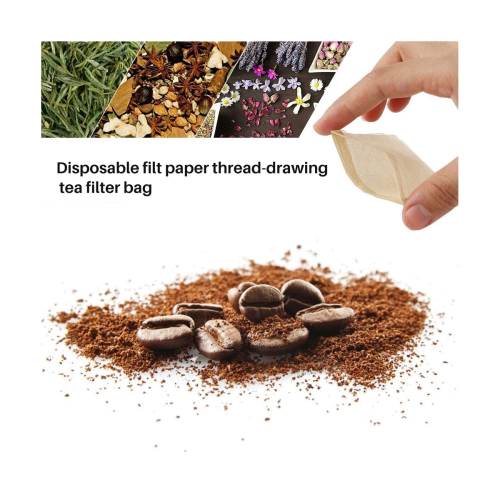 300PCS Tea Filter Bags,Disposable Paper Tea Bag with Drawstring Paper 1