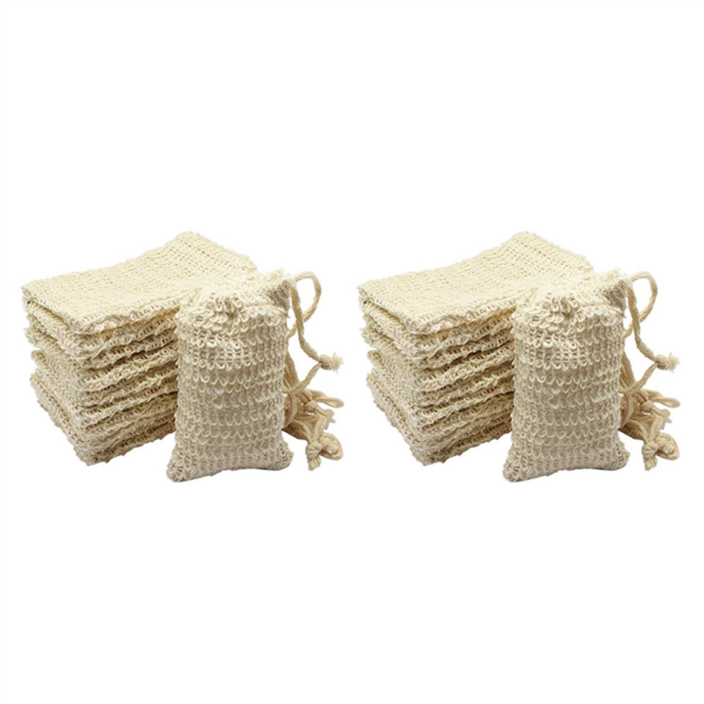 30 Pcs Natural Sisal Soap Bag Exfoliating Soap Saver Pouch Holder