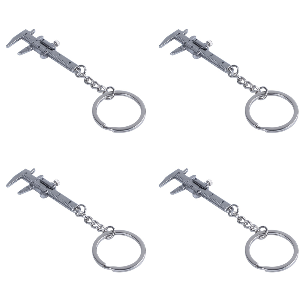 Silver Simulation Vernier Caliper Model Ruler Slide Keychain 4711671287398