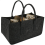 Fireplace Wood Felt Storage Bag Basket Magazine Rack Pocket,Black 3