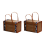 Picnic Woven Basket Wicker Storage Handle Foldable Bamboo Basket B 1