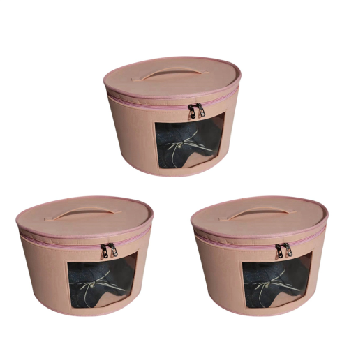 Hat Box Organizer Round Travel Hat Boxes Foldable Hat Storage Bag C