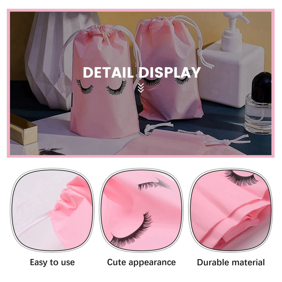 Pink 50 Pieces Eyelash Aftercare Bags Makeup Bags Toiletry Pouch ,M