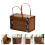Picnic Woven Basket Wicker Storage Handle Foldable Bamboo Basket B 4