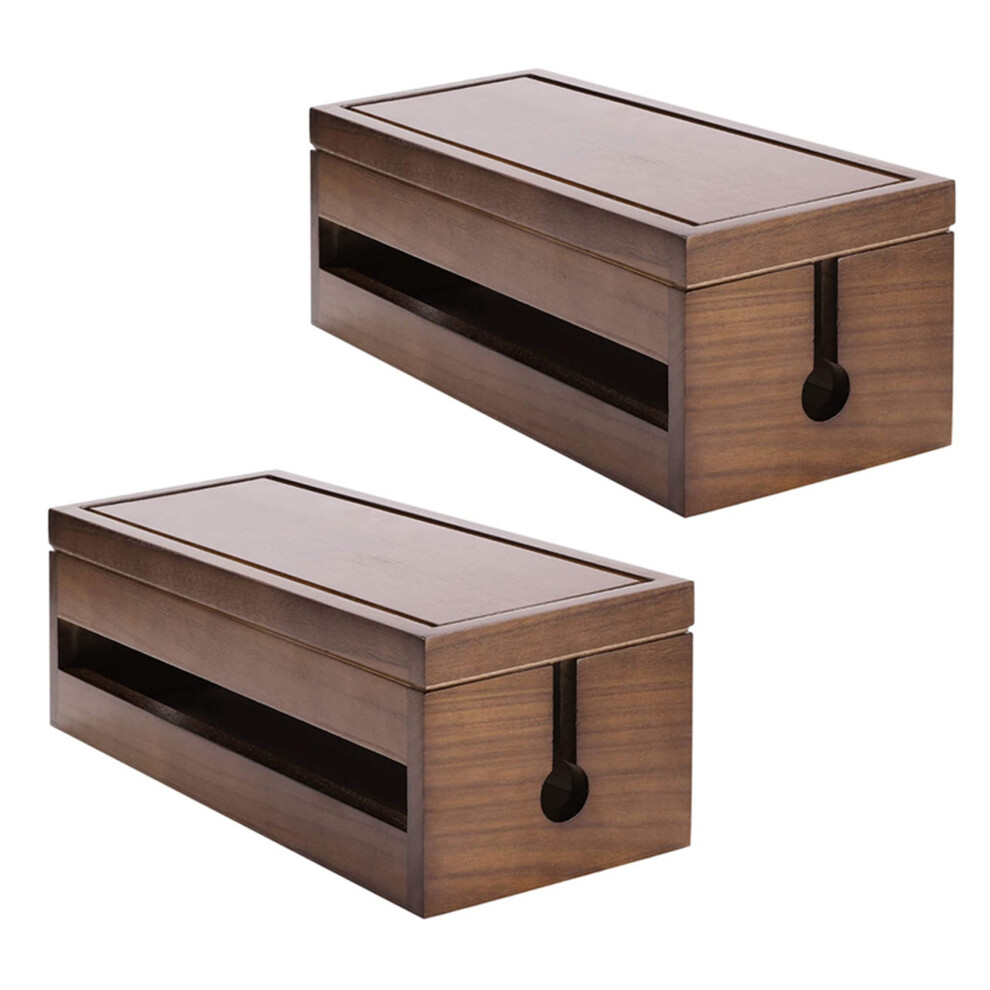 Cable Management Box Wooden Cord Organizer Box (Coffee Color) 4711671296475