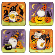 Gecertificeerde internationale Halloween-kabouters 6"""" Canape/Luncheon vierkante borden Veelkleurige kleine set van 4