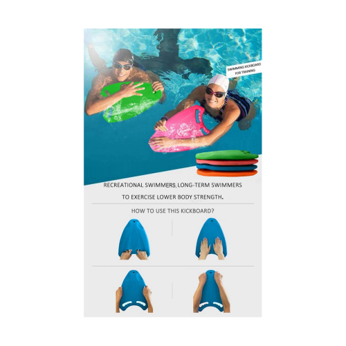 Orange EVA Back Float Kickboard Training Plate for Adult Children 2