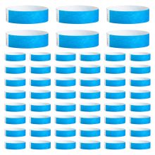 500 Pcs Paper Wristbands Neon Event Wristbands (Blue)