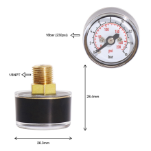 Scuba Diving PCP Air Mini Micro-Pressure Gauge 16Bar,1/8 NPT Thread