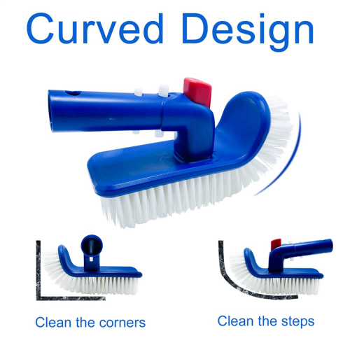 Pool Brush for Step & Corner,Rotatable Hand Scrub Brush with Bristles 2