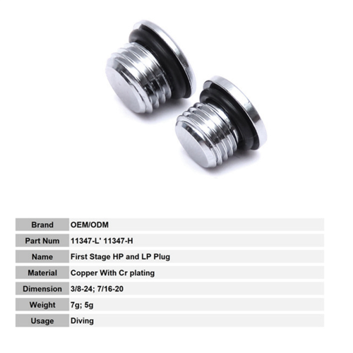 Scuba Diving 1St Stage Regulator LP Low Pressure Port Plug 2