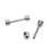 1 Pair of Men's Barbell Ear Studs Earrings 3mm Silver 2