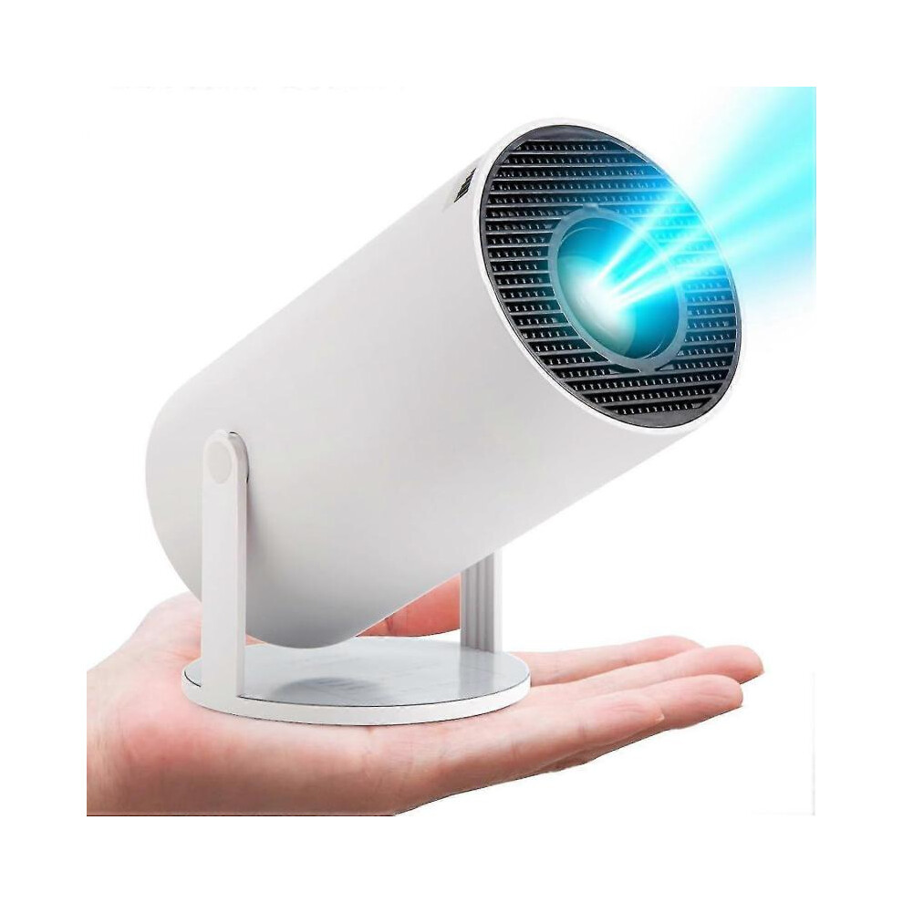 Mini Projector, Hy300 5g Wifi Bluetooth Projector 4k 200 Ansi Smart Projector. 130 Inch Screen, 180 Degree Flip Portable Projector (white)