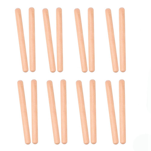 8 Pairs Classical Wood Claves Musical Percussion Instrument 1