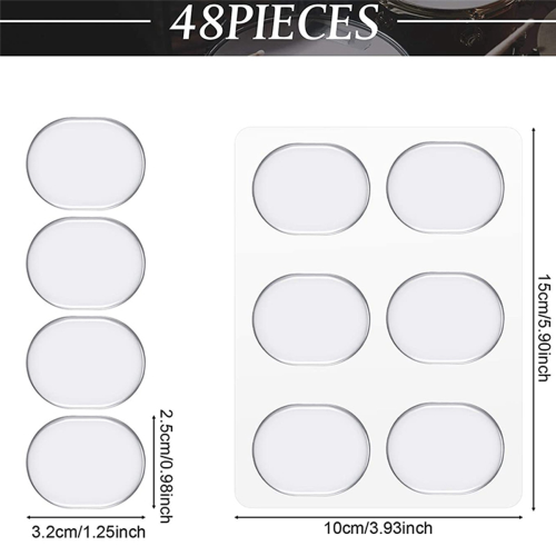 96 Pcs Drum Dampeners Gel Pads Silicone Drum Silencers (Transparent) 2
