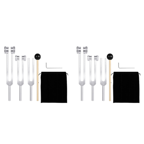 (128Hz, 256Hz, 512Hz)Tuning Fork Set, Tuning Forks with Reflex Hammer 1