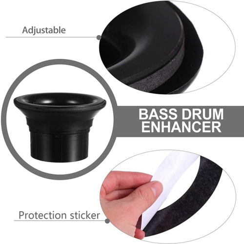 Bass Drum Enhancer ABS Rubber Bass Drum Kick Enhancer ,Black 2