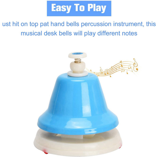 Desk Bells, 8 Notes Diatonic Metal Hand Bells, Rainbow Music Bells 2