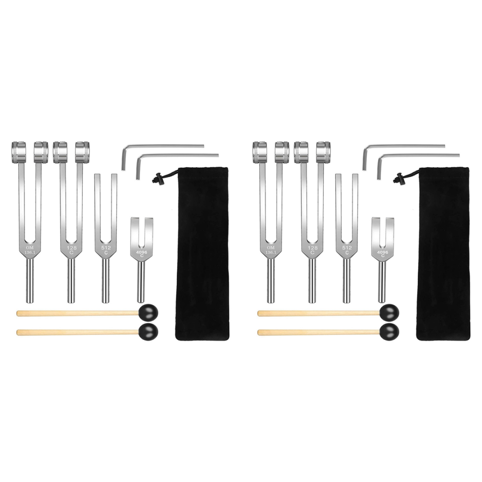 Tuning Fork Set (128Hz, 136.1Hz, 512Hz,4096Hz) for Healing Chakra Set